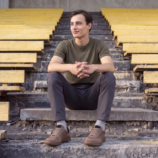 Sneakers barefoot bărbătești din piele naturală Sneakers pentru bărbați 20 Sneakers barefoot bărbătești din piele naturală - Vizoniu - 10