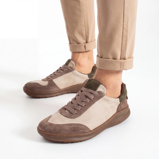 Sneakers barefoot bărbătești din piele naturală Sneakers pentru bărbați Sneakers barefoot bărbătești din piele naturală - TSL Barefoot Atlas Beige