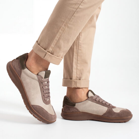 Sneakers barefoot bărbătești din piele naturală Sneakers pentru bărbați 14 Sneakers barefoot bărbătești din piele naturală - Nubuc natural