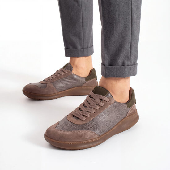 Sneakers barefoot bărbătești din piele naturală Sneakers pentru bărbați Sneakers barefoot bărbătești din piele naturală - TSL Barefoot Atlas Grey
