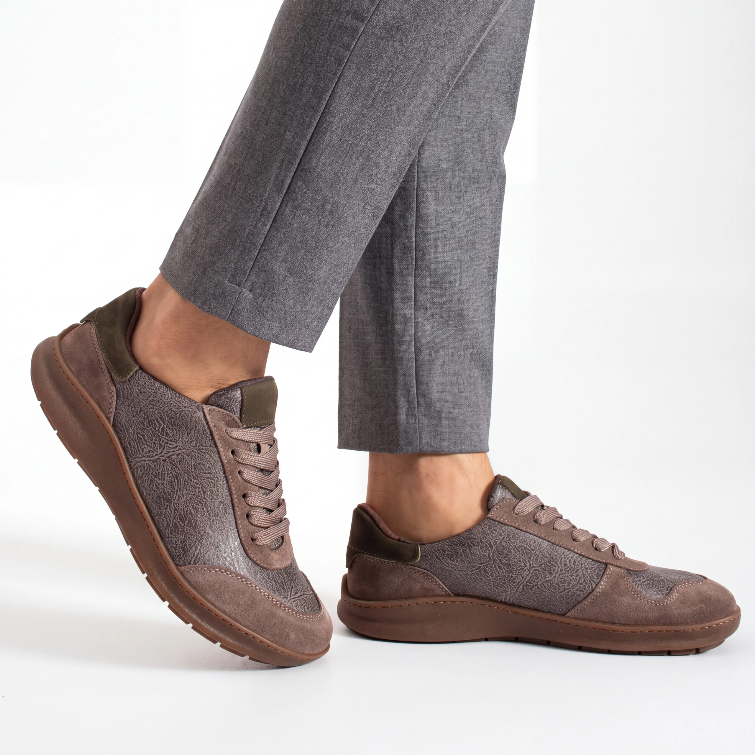 Sneakers barefoot bărbătești din piele naturală Sneakers pentru bărbați 4 Sneakers barefoot bărbătești din piele naturală - Nubuc natural